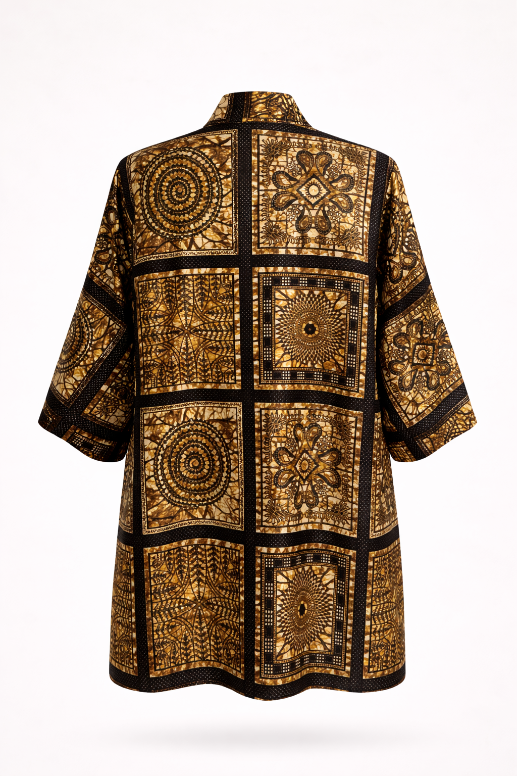 The Bogolanfini Kimono - Golden Mosaic
