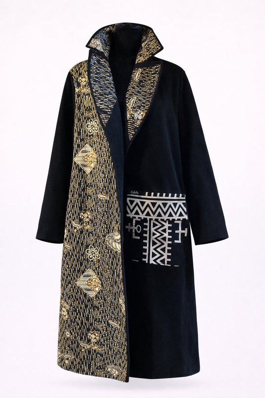 The Hollandaisfini Wrap Coat - Golden Bloom