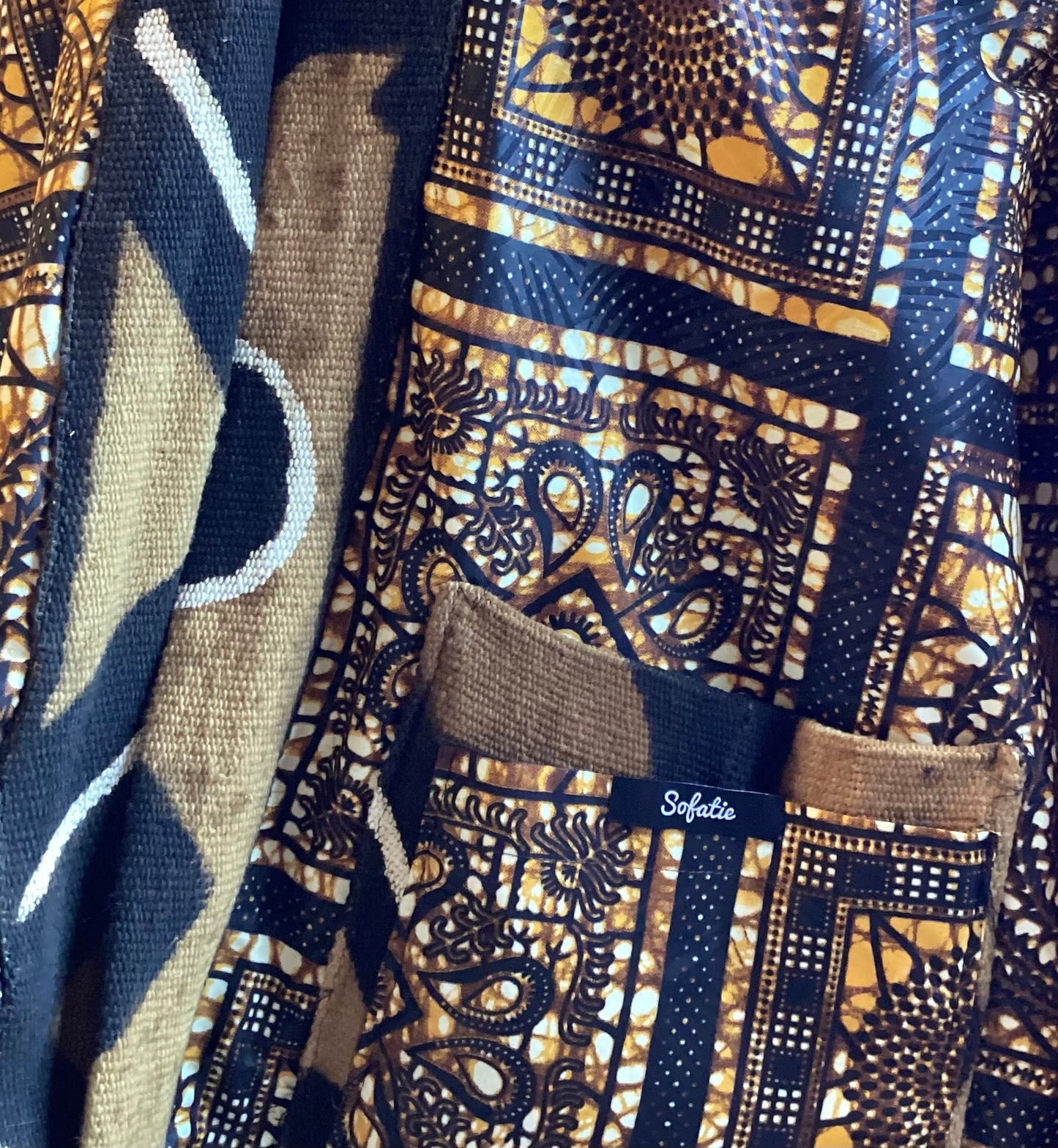 The Bogolanfini Kimono - Golden Mosaic